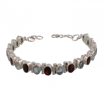 925 sterling silver natural gemstone bracelet 
