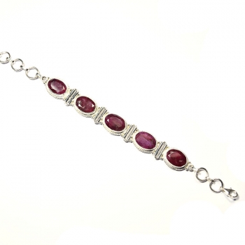 red stone 925 sterling silver top design bracelet for women