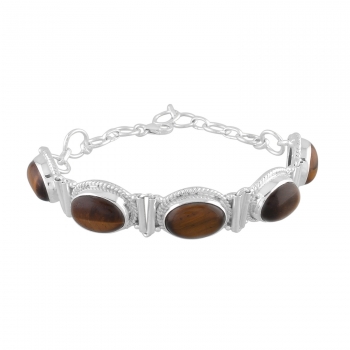 brown tiger eye 925 sterling silver best selling bracelet for women