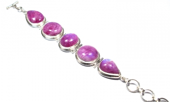 925 sterling silver pink moonstone bracelet