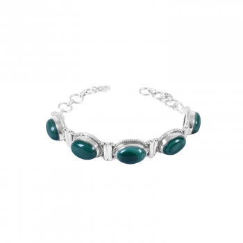 green banded malachite 925 sterling silver best selling bracelet for women