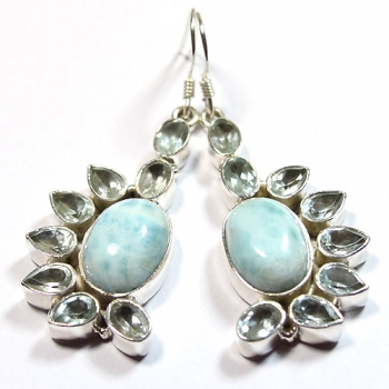 925 silver larimar earrings