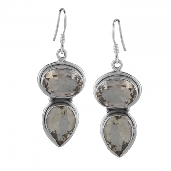 925 silver green amethyst earrings