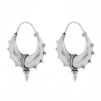Pure Silver Indian Hoop Earrings