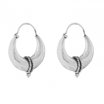 Pure Silver Indian Hoop Earrings