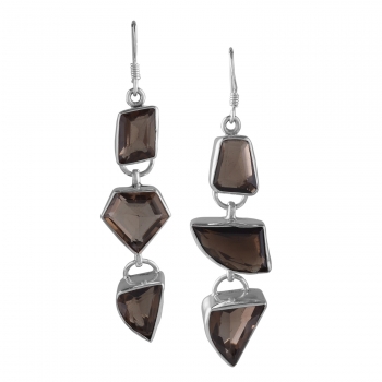 925 silver smoky quartz earrings