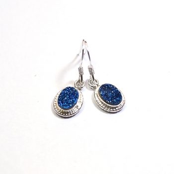 925 silver blue druzy earrings