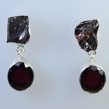 Gorgeous red two stone drop earrings