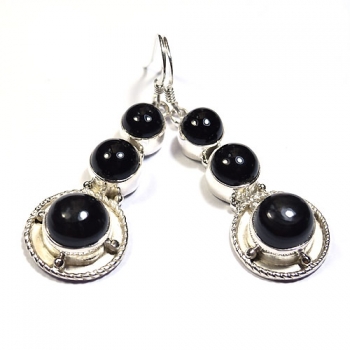 Top quality natural gemstone silver earrings