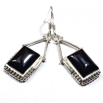 Wholesale pure silver black onyx earrings