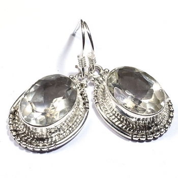 Sterling silver clear crystal single stone earrings