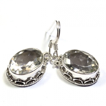 925 sterling silver clear crystal drop earrings
