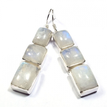 925 sterling silver three stone earrings