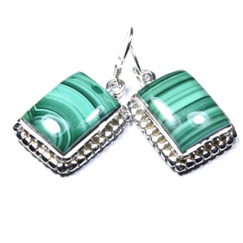 925 sterling silver green malachite drop earrings for women