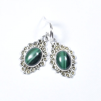 Ethnic Indian design oxidized finish pure silver drop earrings