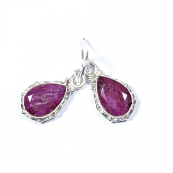 Red ruby quartz teardrop cute design earrings for girls