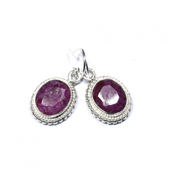 Handmade 925 sterling silver red ruby quartz drop earrings jewellery