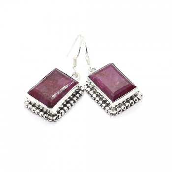 Best selling 925 sterling silver red stone vintage styles earrings