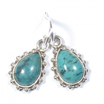 Drop earrings blue turquoise 925 sterling silver handmade jewelry