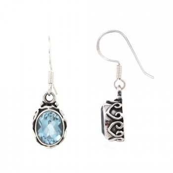 summer wear blue topaz cute design drop earrings for girls