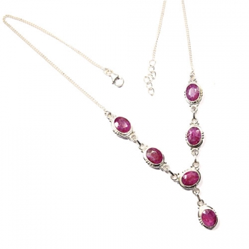 red stone everyday wear 925 sterling silver handcrafted gemstone necklace jewellery