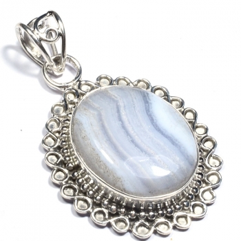 925 silver vintage style gemstone silver pendant