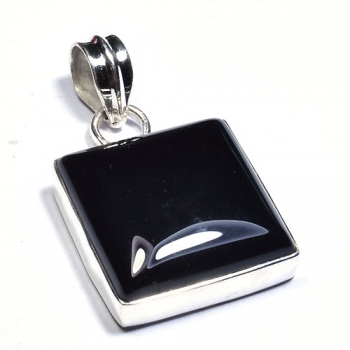 Black onyx pure silver pendant jewelry 