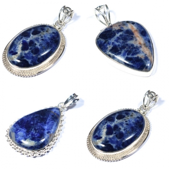 925 sterling silver blue sodalite mixed style fashion pendants for women