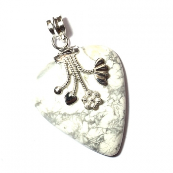 Top selling 925 sterling silver howlite fashion pendant jewelry
