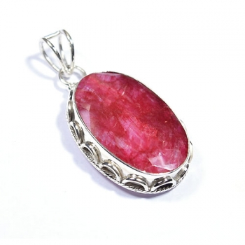 Best selling red stone 925 sterling silver pendant for girls