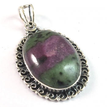 Top quality 925 sterling silver ruby zoisite fashion pendant setting