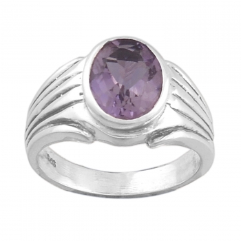 Top quality Men solid 925 sterling silver purple stone finger ring