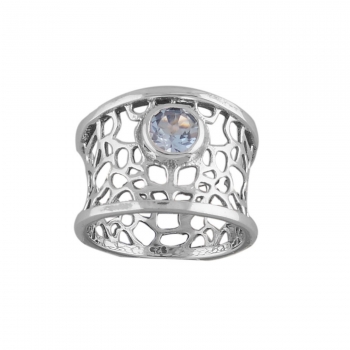 Top design 925 sterling silver blue topaz designer ring for women