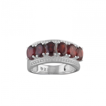 925 silver garnet stone ring for girls