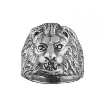 Unique lion style solid sterling silver ring for men
