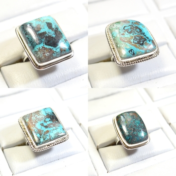 Blue Azurite silver ring