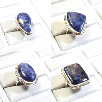 Blue sodalite 925 silver ring