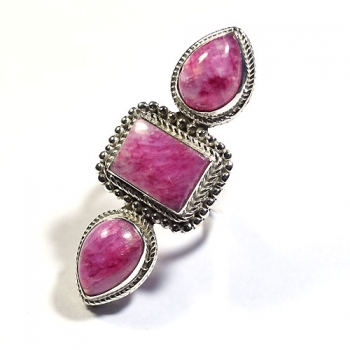 Pink Moonstone 925 sterling silver ring
