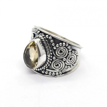 Bohemian chic spiritual healing ornate style 925 sterling silver ring