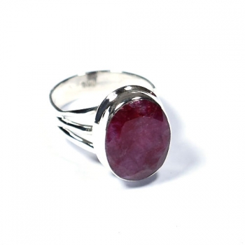925 sterling silver red ruby quartz finger ring 