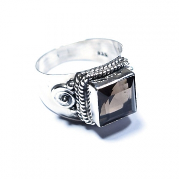 925 sterling silver smoky quartz pretty style handmade ring 