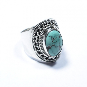 Authentic Turquoise top design 925 sterling silver handmade ring for women
