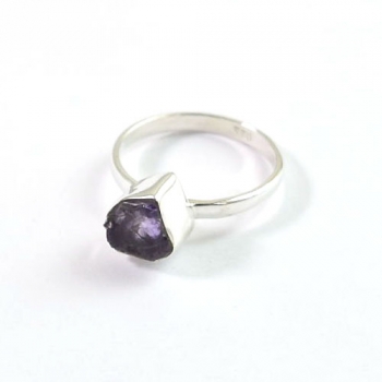 raw amethyst 925 sterling silver stackable ring jewellery