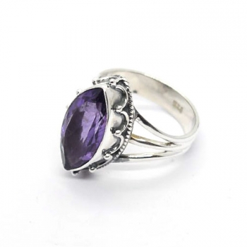 2024 top quality purple amethyst chic design sterling silver ring