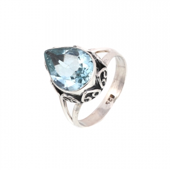 Top design gorgeous blue topaz everyday wear casual finger ring 