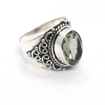 Teardrop stunning style soothing green amethyst finger ring for women