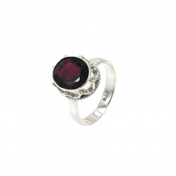 red stone top quality pure silver finger ring for women