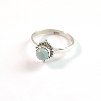 ocean blue larimar authentc silver stackable ring for women