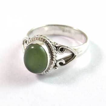 best selling 925 silver nephrite jade healing ring jewellery