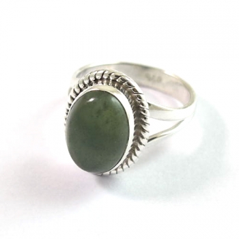 Everyday wear nephrite jade 925 sterling silver split band ring